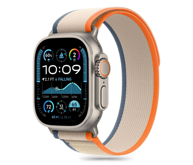 TECH-PROTECT Nylon Stripe do Apple Watch 44/45/46/49 mm Cream/Orange 5906302370832 - 1296616 - zdjęcie